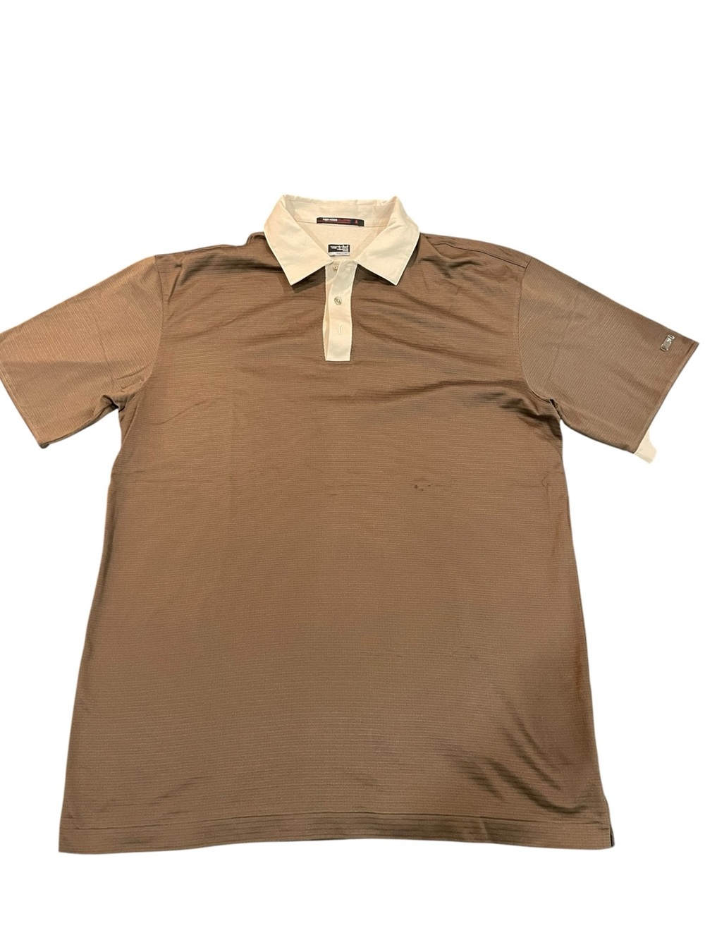 Nike Golf Tiger Woods Collection Polo Shirt Brown/Cream Large